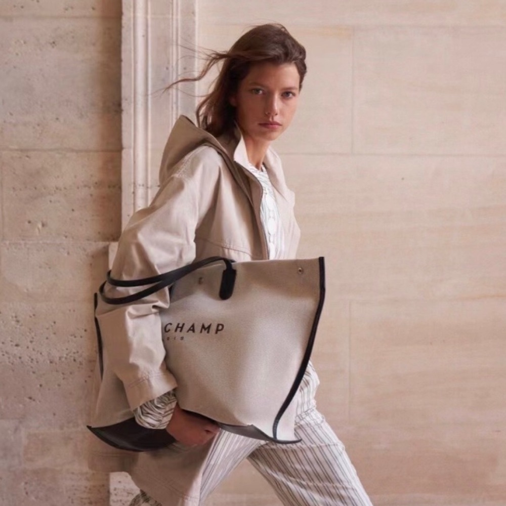 ISO IN SEARCH OF! Longchamp Roseau Logo Canvas Tote Large